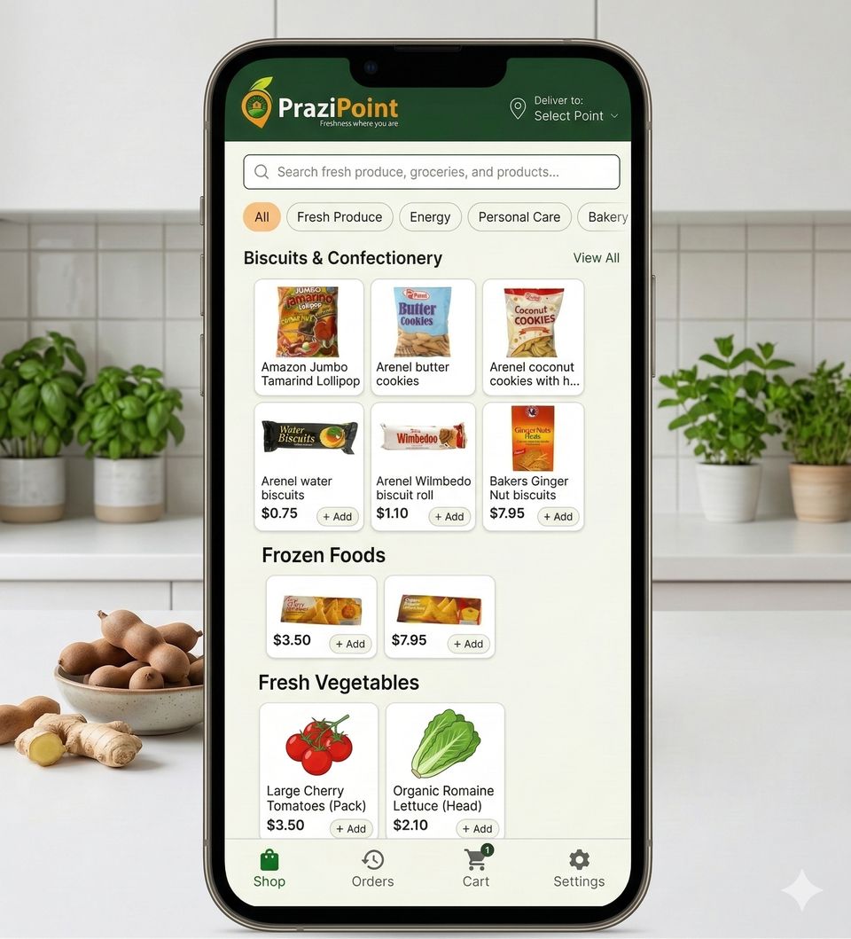 The Prazi Point store dashboard showing incoming orders and daily sales